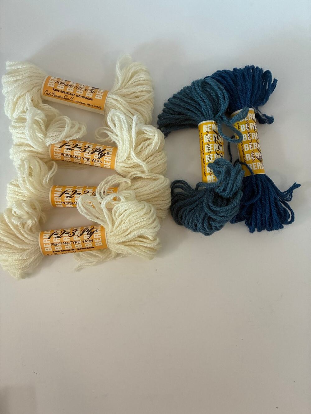 BERNAT Pull-Skein 1-2-3 Ply Persian-Type Yarn Blended Acrylic 12 1/2 yds. Each